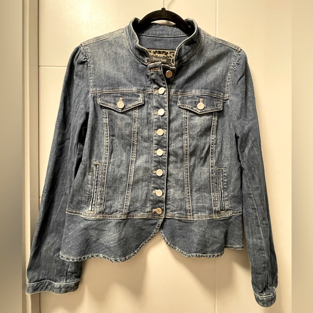 ~SOLD~WHBM Denim Peplum Jacket